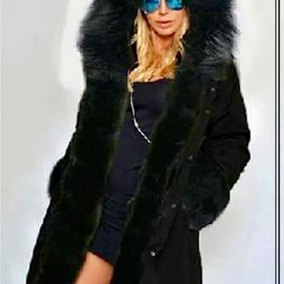 Mar Lo Jackets Artic Warmth Insulated Trench Coat W Faux Fur size 12 Hooded - Picture 2 of 9